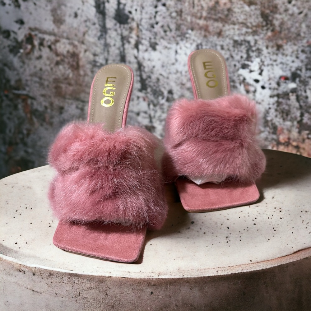 Faux Fur Mules